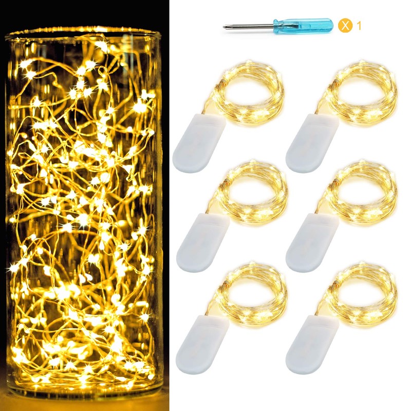 6 Pack 7Ft Starry String Lights No Remote Waterproof Fairy