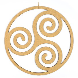 CONTRAXT Celtic Triskele Wall Decoration Made of Wood. Mandala Boho Vintage Wall Esoteric Gifts Wall Decoration Living Room Wood Retro Spiritual Decoration Zen Meditation Bedroom Non-Metal (Triskele,