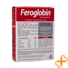 VITABIOTICS FEROGLOBIN B12 Iron Supplement 30 Capsules Tiredness Fatigue