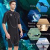 Lemorecn Wetsuits Mens Front Zip Neoprene 3mm Shorty Diving Suit(CA3016black-S)
