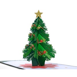 Flying Meow Merry Christmas Tree 3D Pop-Up Card - Handcrafted Heartwarming Greeting Card, Perfect for Spreading Joy This Holiday Season (Christmas Tree)