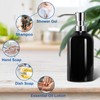 UHEY HOME Ceramic Black Soap Dispenser Bathroom, 16.9oz Hand Soap