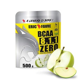 BCAA 8.1.1 Zero Essential Amino Acids Leucine, Valine and Isoleucine Muscle Building Vegan Allies for Effective Training Performance Increase French Laboratory Eric Favre 500 g Green Apple