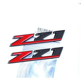 2pack OEM Z71 Emblem Badges 3D Compatible with Silverado 1500 2500Hd Tahoe Suburban 2010-2018 (Black Red)