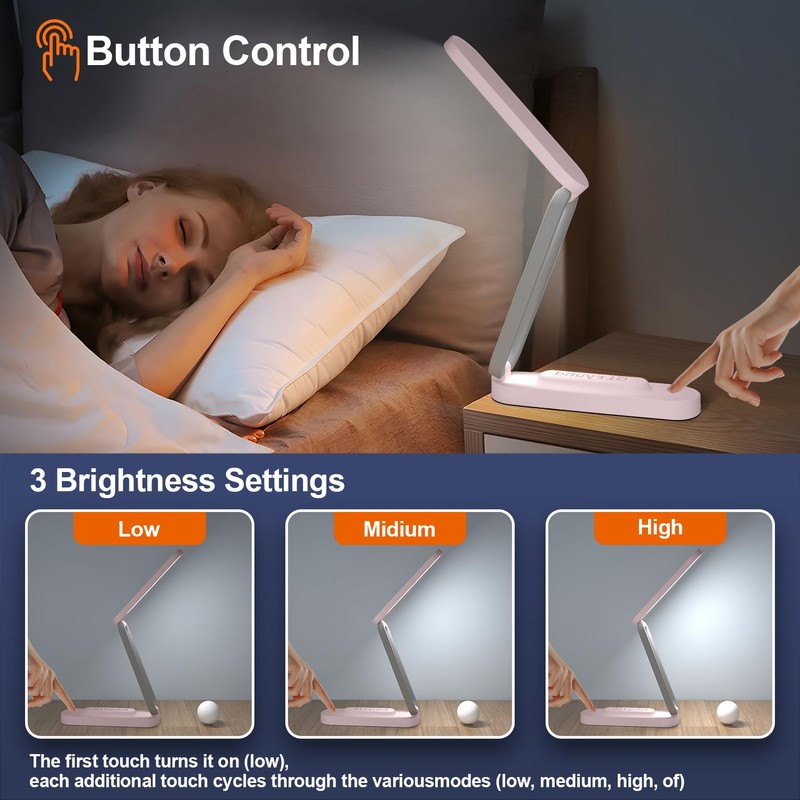 Giryuhd LED Desk Lamp for Office Home & Battery Operated