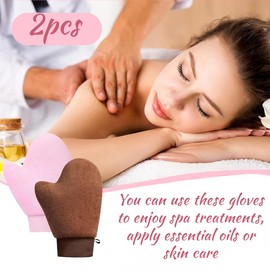 JEYORZY 2 Stück Mikrofaser Reinigungstuch Gesicht Abschminkhandschuh Mikrofaser Abschminkhandschuh Flanell Weicher Waschhandschuh Wiederverwendbare