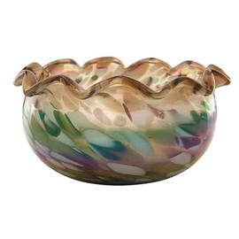 47th & Main Scented Candles Ruffle Glass Candle, 7" Dia x 3.5" H, Volcano