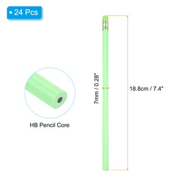 PATIKIL Round Pencils, 24 Pcs Triangle HB Graphite Pencil Wooden Pencils with Eraser for Classroom Office Writing Drawing Supplies, Green