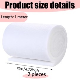 ZQSFPK 2pcs Fish Tank Filter Sponges,1 m * 12 cm, Aquarium Filter Sponge Media for Filtration & Impurity Absorption, Non-Deformable Durable Design with Compact Storage, Washable Pads