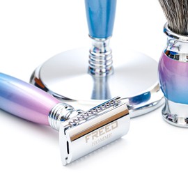 FREED Luxury Shaving Set for Men - Double Edge Safety Razor with alloy handle include 120 count Japanese 6cr13 Stainless Steel blade,It's the best gift for men, fathers,or birthdays