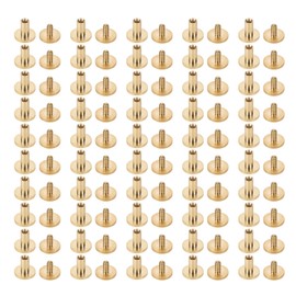 50 Set Leather Fasteners Kit Rivets for Binding Belt Strap Collar Back Screws Leather Tools 10x7mm