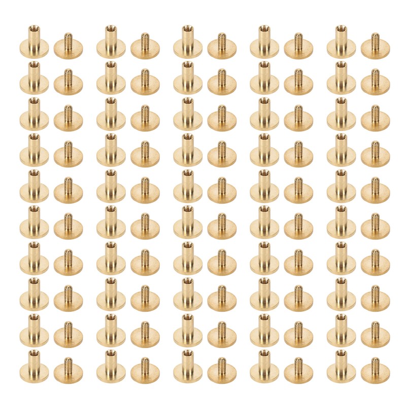 50 Set Leather Fasteners Kit Rivets for Binding Belt Strap