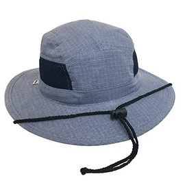 Broner Cotton Outdoor Sun Hat with Side Mesh Panels and Floatable Brim, Stone Wash Blue, Medium