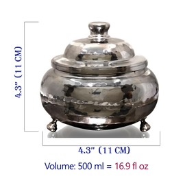 Copper Sugar Bowl with Lid - 17 oz, Handcrafted Turkish Motif Design | Multipurpose Seasoning & Spice Jar, Coffee Canister | Ideal Kitchen Decor & Housewarming Gift (Chiseled Floral - Copper Color)