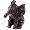 Bronze Effect 16cm Elephant Ornament Sitting Figurine