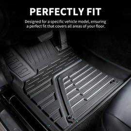 [Clearance] TPE Floor Mat for Toyota Camry 2018-2024(FWD ONLY, Not for Hybrid), All-Weather 4 Pieces Rubber Car Liners for 8th Gen Camry L/LE/SE/XLE/XSE/TRD, 1st & 2nd Row 5pc Set Floor Liners, Black