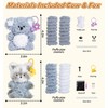 Fluffy Pipe Cleaner Craft Kits, 4-Pack DIY Plush Animal Keychain