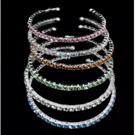 Unbranded  Wholesale Lots 6 Pcs 1 line mix color Rhinestone open Cuff Bracelet Bangle  AA1