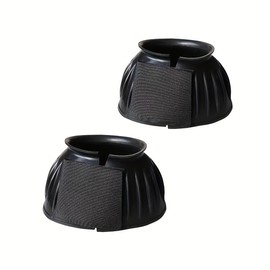 1 Par horse bell boots protect, Horse Care Boots, Black horse bell boots, Protection Durability & Comfort, Quick Wrap Hook & Loop including 2 pcs plastic Ties (Extra Large (3.39 x 3.90) inches)