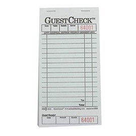 National Checking G3632 Guest Check Pad with Customer Receipt Stub 3 1/2 x 6 3/4 50 Checks/Pad