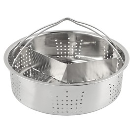 Stainless Steel Vegetable Steamer Basket, Insert Steaming Rack with Handle, Mesh Steaming Basket Holder Trio Separator Set for Pressure Cooking(SIZE:21 * 13cm)
