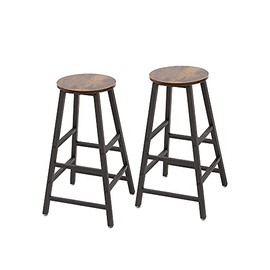 AZL1 Life Concept Pub Height Bar Stools Set of 2, 27.7" Pub Dining Height Stools Bistro Black Table Chairs