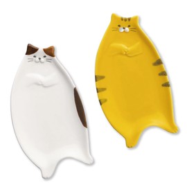 Spoon Rest for Stove Top [ Designed in Japan ] Cute Ceramic Spoon Rest/Holder for Kitchen Counter (tabby cat)