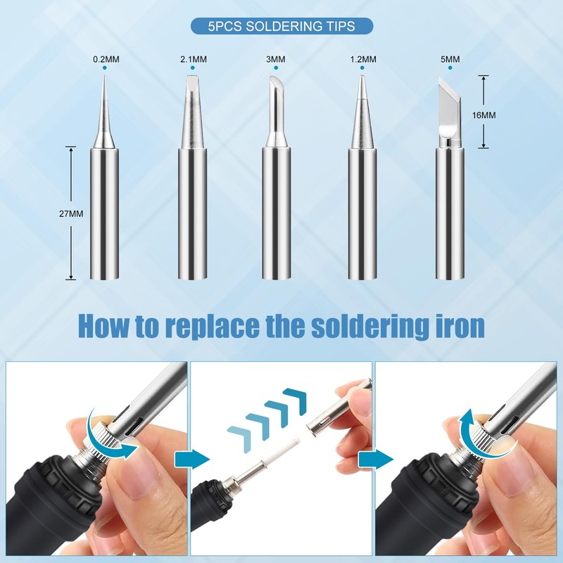 ANBES Soldering Iron Kit, 90W 110V Fast Heat up LCD