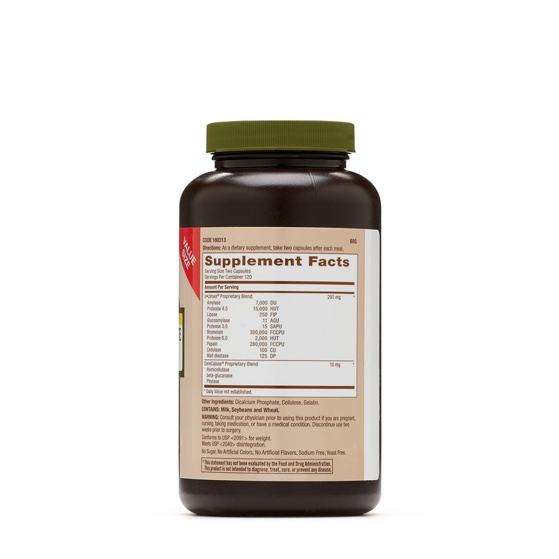 GNC Natural Brand Super Digestive Enzymes, Supports Protein, Carbohydrate and