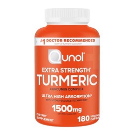 Qunol Turmeric Curcumin Supplement, Turmeric 1500mg With Ultra High Absorption, Joint Support Supplement, Extra Strength Turmeric Capsules, 2 Month Su