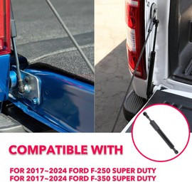 RUMITH Tailgate Shock Assist Kit Compatible with Ford F250 F350 2017~2024, Slow Drop Tailgate Struts for F250 F350 Super Duty, Tailgate Accessories for Truck, No Drilling Installation