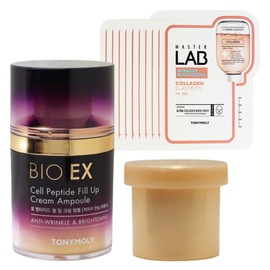 Tony Moly Bio EX Cell Peptide Fill-up Cream Ampoule + Refill + Master Lab Collagen Mask Sheet 10 sheets / 토니모리 바이오 이엑스 셀 펩타이드 필업 크림 앰플+리필+마스터랩 콜라겐 마스크시트 10매