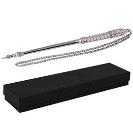 Zion Judaica Silver Plated Yad 8" Torah Pointer with Pink & White Enamel Embellishment Tora Pointing Hand with Chain in a Gift Box Torah Reading Assistant