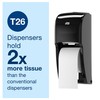 Tork Twin Bath Tissue Roll Dispenser Black T26, High Capacity,