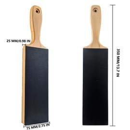 Leather Strop for Knife Sharpening - Oversize Double Sided Leather Strop Kit with Ergonomic Handle - Easy to Use Knife Strop with Ergonomic Handle & Stropping Leather Knife Sharpener Guide (SET-C)