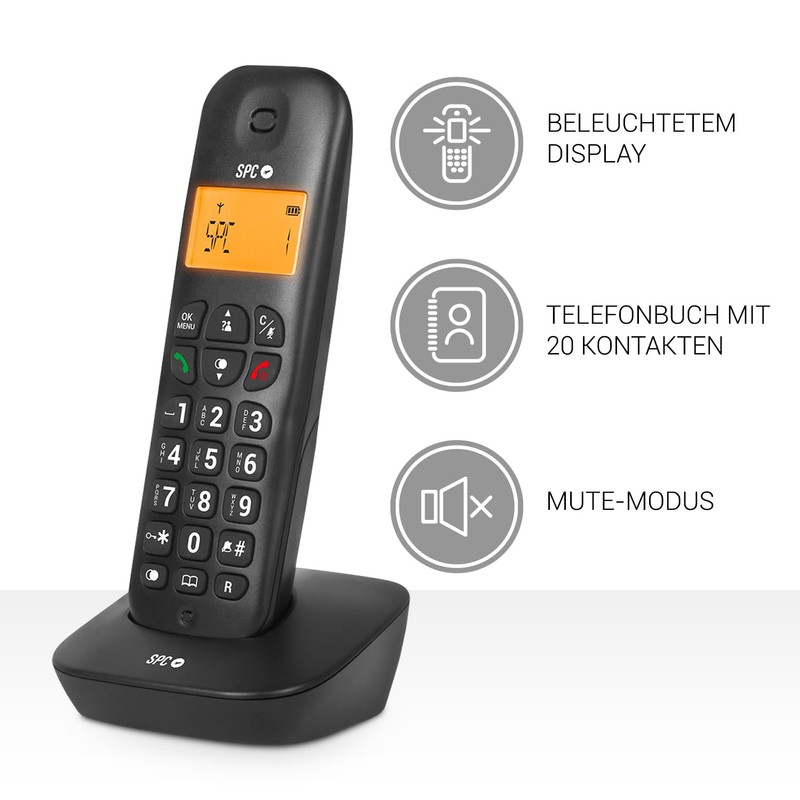 SPC Air - Cordless Landline Phone with Illuminated Display, Caller