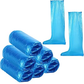 60 Pcs 30 Pairs Disposable Boots Covers Plastic Long Shoes Covers Waterproof Over The Knee Shoes Boots Covers Anti-Slip Rain Overshoe for Men Women Rainy Day Outdoor