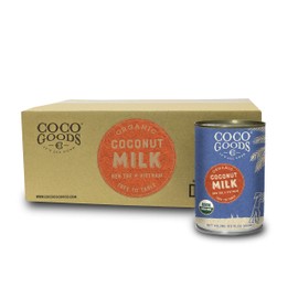 CocoGoods Co Single-Origin Organic Coconut Milk 13.5 fl. oz - Gluten-free, Non-GMO, Vegan, & Dairy-free, 12 pack