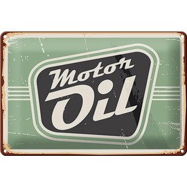 Ontrada Tin Sign 20 x 30 cm Curved Motor Oil Car Decoration Gift Sign
