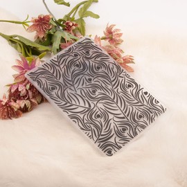 arriettycraft Feather Background Plastic Embossing Folder for Scrapbook DIY Album Card Tool Plastic Template Folder
