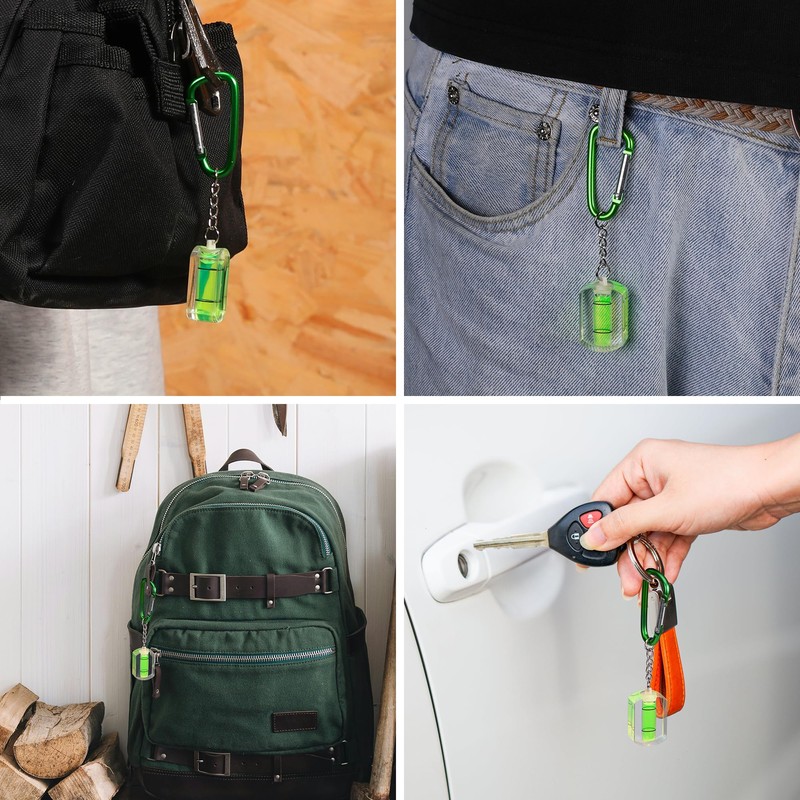 WORKPRO Small Bubble Level with Keychain 3-Pack Mini Pocket Tool