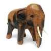 Purity Style Wooden Elephant Ornament Carved Walking (Medium 15cm)