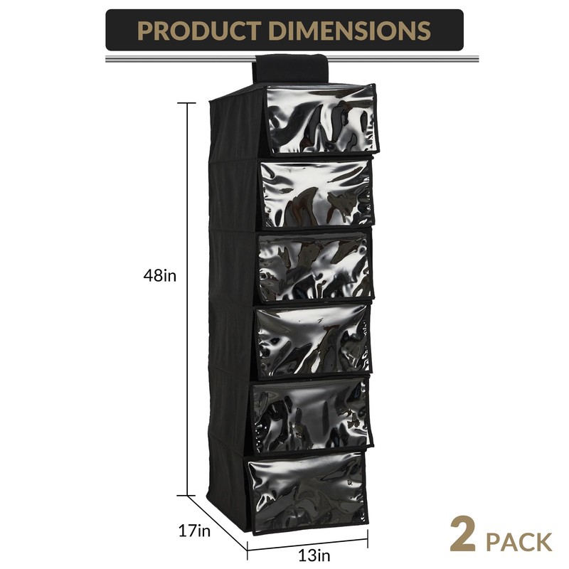 Garvee 2-Pack Hat Racks with Dust Cover, 6 Shelf Hanging