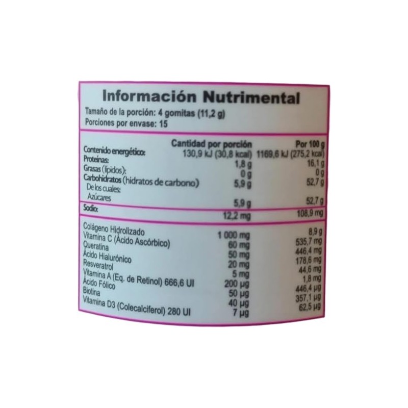 Gelasimi Forte Gomitas Colágeno Hidrolizado Ácido Hialurónico Queratina Biotina Cabello