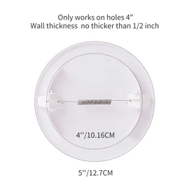 EASY-EXS Access Panel Round 6.5" Spring-Clip (Max Service Opening 5.5") Plastic White (Pack of 2) (Round 6.5")