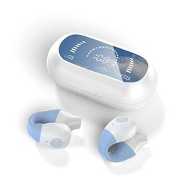 Open Ear Sportkopfhörer Luftleitung Knochenschall Kopfhörer kabellos Bluetooth mit Mic wasserdicht Wireless Earbuds mit Ohrbügel bequem für Sport Joggen Laufen Fahren Gym Ohrhörer mit Ohrhaken