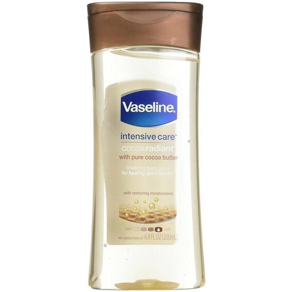 Vaseline Intensive Care Gel Cocoa Radiant Oil 6.8 Ounce (201ml) (6 Pack)