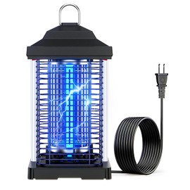 Bug Zapper Outdoor, Dual Wavelength UV 50000H Lifespan & Dual LED Lamps, 1/2 Acre Coverage, 5 Zaps/Sec, 4200V Electric Mosquito Zapper, IPX4 Waterproof Fly Trap for Indoor Patio Backyard