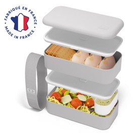 monbento - Bento Box MB Original Coton mit Fächern Made in France - 2 Tier Auslaufsicher Lunch Box Perfekt für Büro/Meal Prep/Schule - BPA Frei - Brotdose Lebensmittelbehälter - Grau