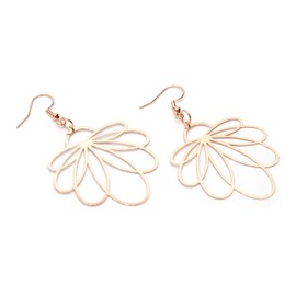 Miniblings Ornament Leaf Earrings Miniblings Floral Filigree Flower Palm Palm Leaf Palm Leaf Rose Gold Rose Gold Handmade Fashion Jewellery I Earrings Earrings, Metal